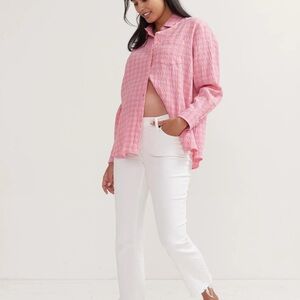 HATCH Crop Maternity Jean- White/ Size 27